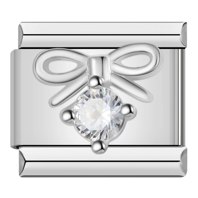 Charm Italiano Plano - Colección Romance Real (Coronas, Alas y Cristales Brillantes)