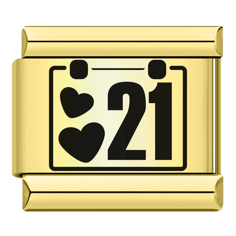 Charm Italiano Plano - Colección Días y Fechas (Calendario Completo 1-31)