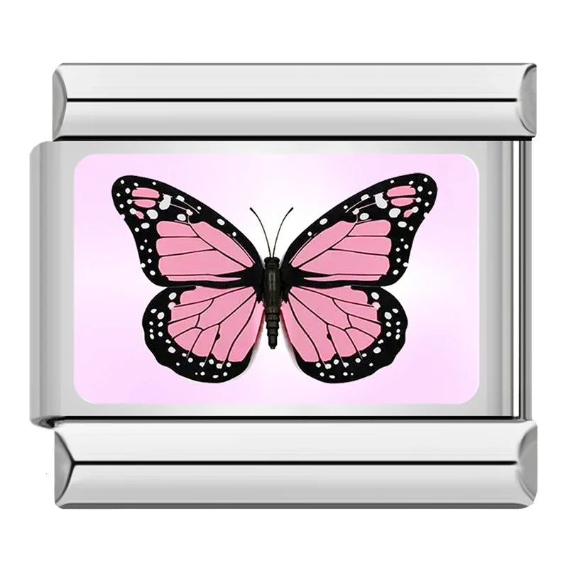 Charm Italiano Plano - Colección Mariposas del Mundo (Realistas y Coloridas)
