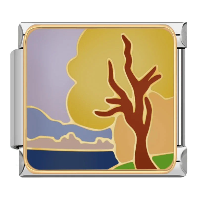 Charm Italiano Plano - Colección Paisajes Artísticos (Estilo Abstracto)