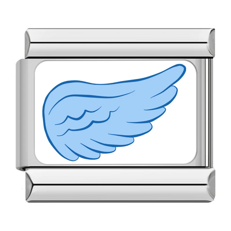 Charm Italiano Link - Colección "Parejas y Conexión": Puzzle, Llave y Coronas (Acero Esmaltado)