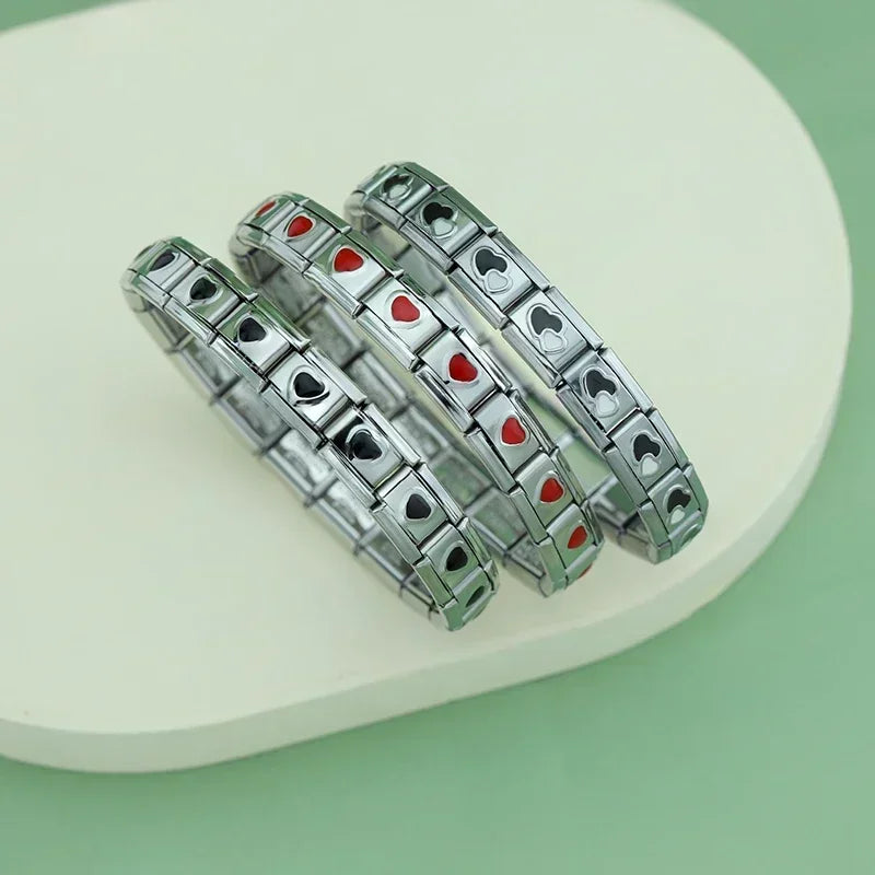 Full Base Bracelet - Continuous Heart Link (Silver Plated Steel)