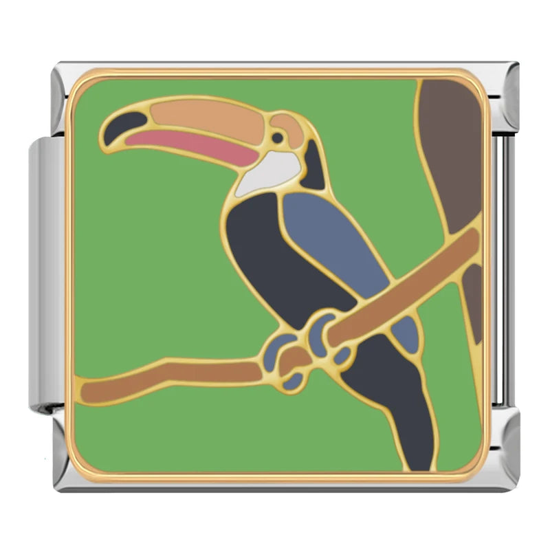 Charm Italiano Plano - Colección Aventura Exótica (Camel, Toucan, Máscaras)