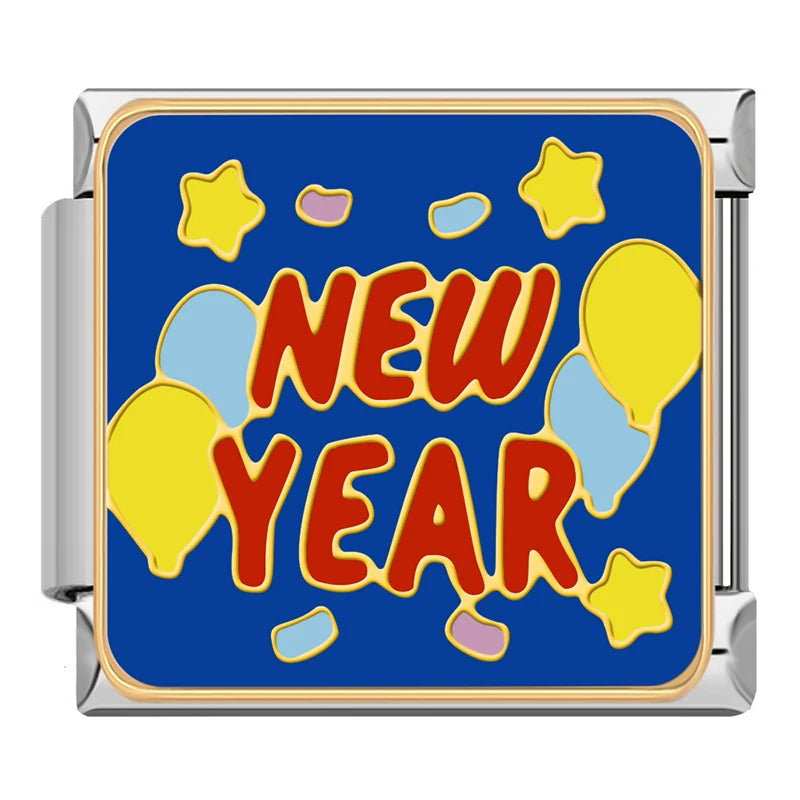 Charm Italiano Plano - Colección Celebración y Fortuna (Año Nuevo, Gato de la Suerte)