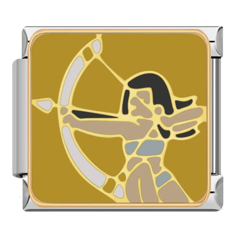 Charm Italiano Plano - Colección Deportes de Acción (Esgrima, Esquí, Ciclismo)