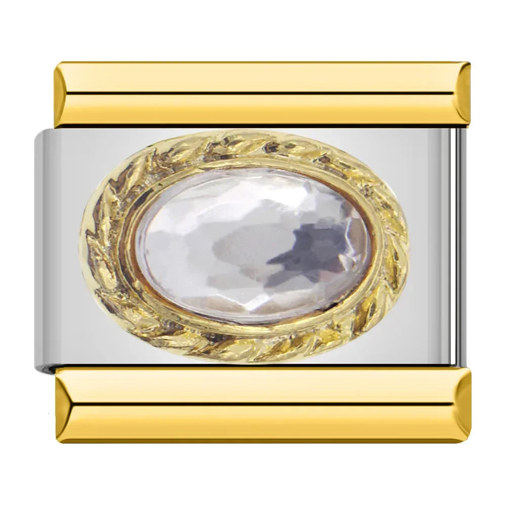 Charm Italiano Plano - Colección Joya Vintage (Piedras Preciosas y Oro)