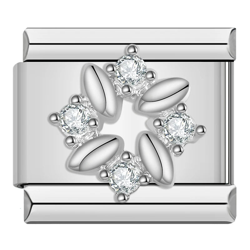 Charm Italiano Plano - Colección Romance Real (Coronas, Alas y Cristales Brillantes)