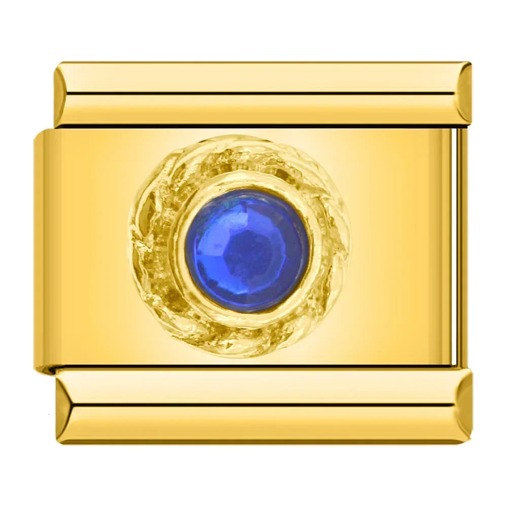 Charm Italiano Plano - Colección Joya Vintage (Piedras Preciosas y Oro)