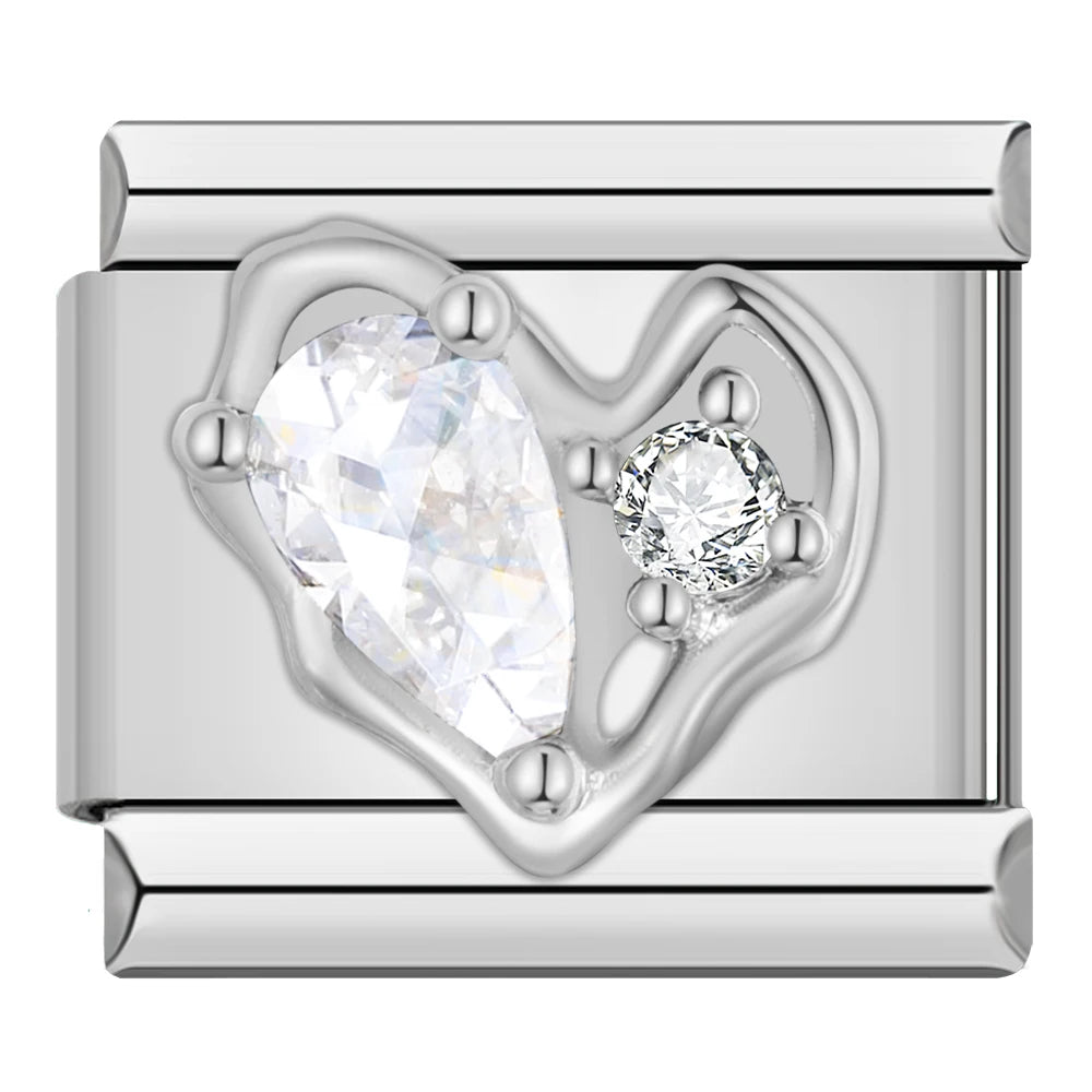 Charm Italiano Plano - Colección Romance Real (Coronas, Alas y Cristales Brillantes)