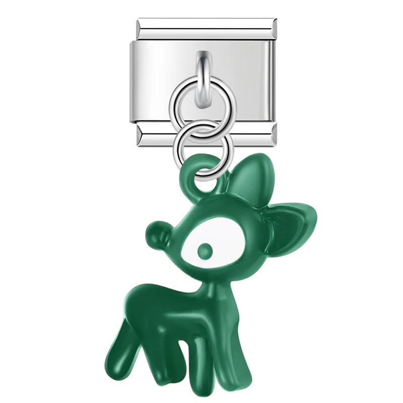 Charm Italiano Colgante - Colección Iconos Navideños (Reno, Muñeco, Árbol)