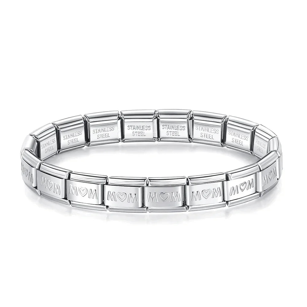 Complete Base Bracelet 9mm - Engraved Pattern (Silver, Gold and Rose Gold)