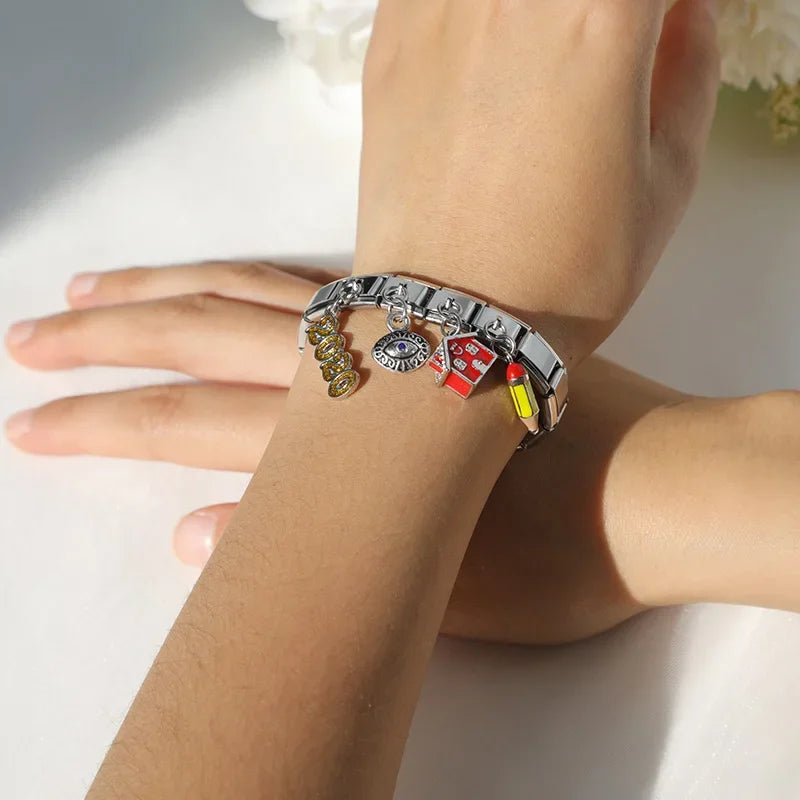 Charm Italiano Colgante - Colección Historias de Vida (Hogar, Estudios y Suerte)