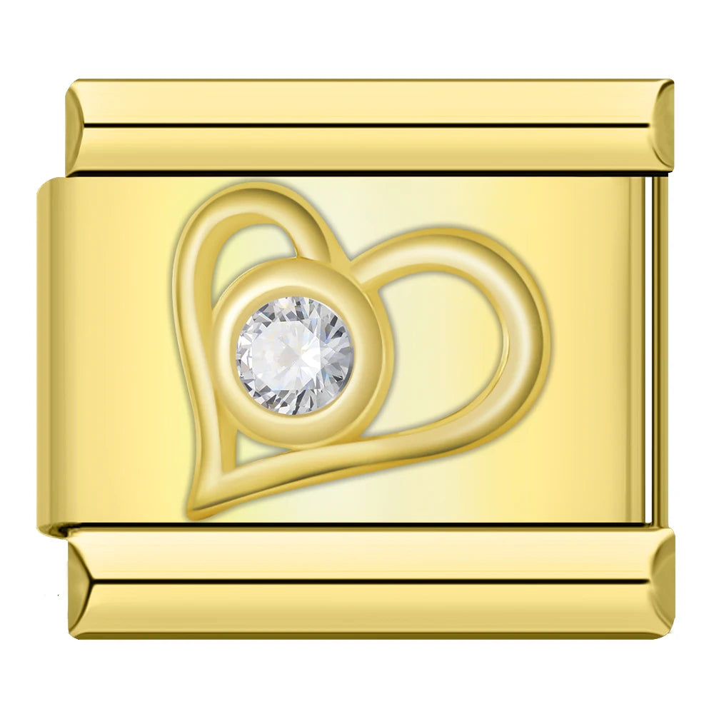 Charm Italiano Plano - Colección Romance Real (Coronas, Alas y Cristales Brillantes)