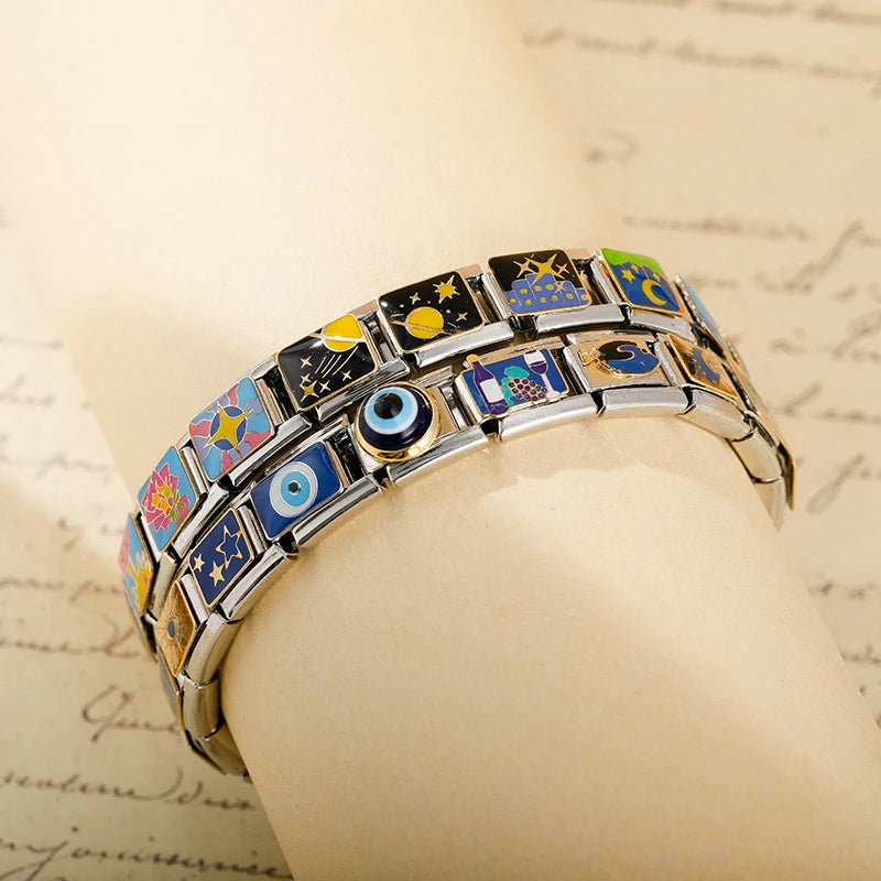 Charm Italiano Plano - Colección Noche Estrellada y Sueños (Arte Celeste)