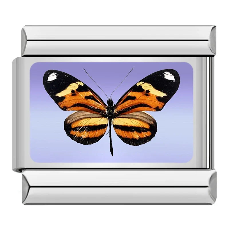 Charm Italiano Plano - Colección Mariposas del Mundo (Realistas y Coloridas)