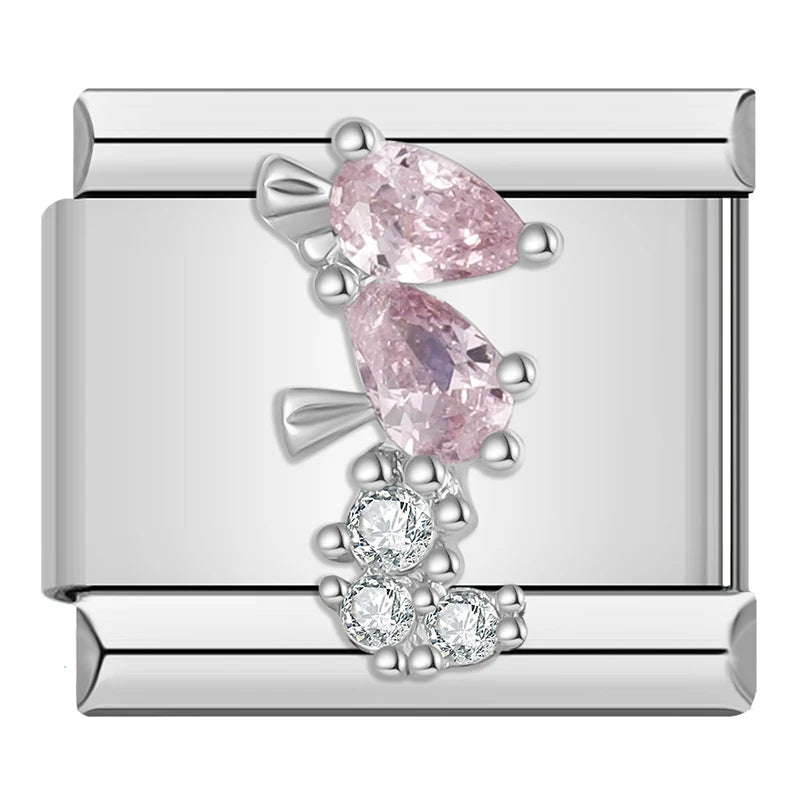 Charm Italiano Plano - Colección Romance Real (Coronas, Alas y Cristales Brillantes)