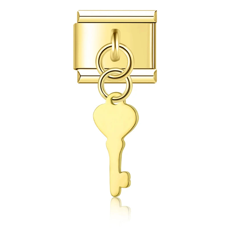 Charm Italiano Colgante - Símbolos Místicos y Celestiales (Luna, Estrella, Ala)