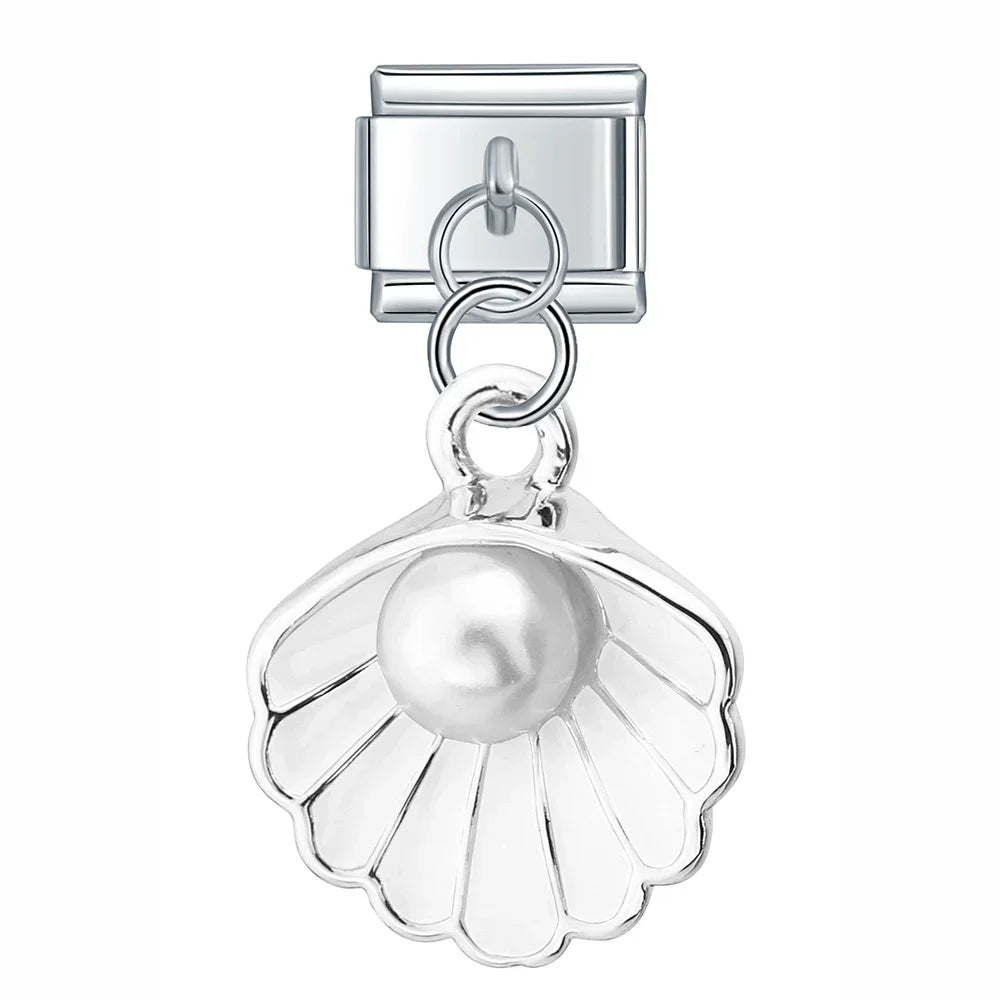 Charm Italiano Colgante - Concha de Mar con Perla (Tesoro del Océano)
