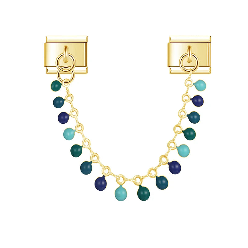 Charm Italiano Doble - Borla de Gemas de Color (Movimiento Festivo)