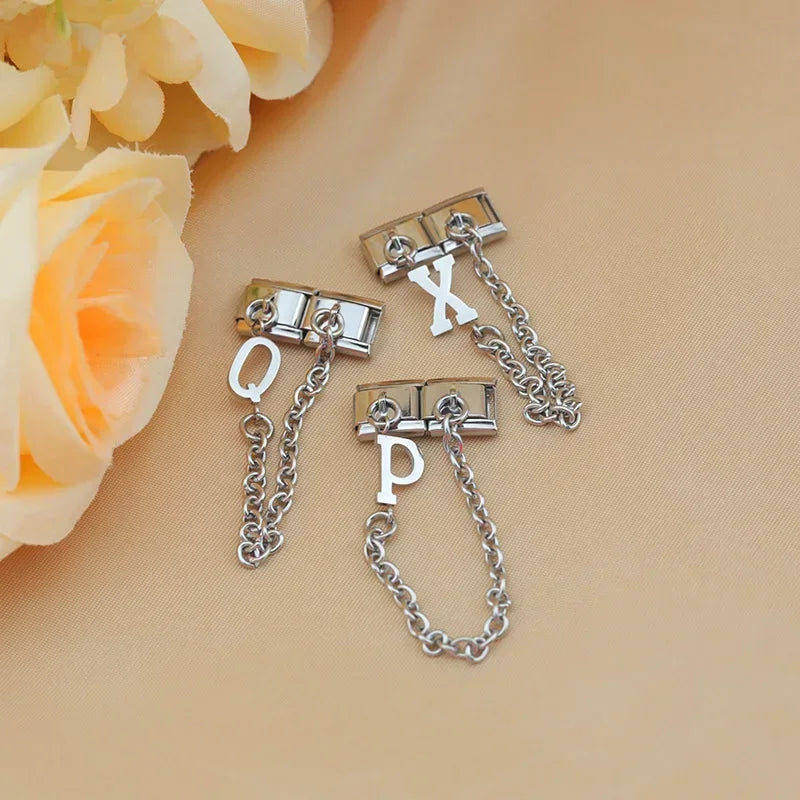 Charm Italiano Doble - Cadena con Inicial Colgante (Letras A-Z)