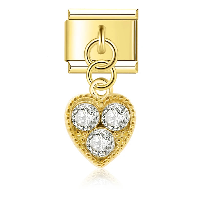 Charm Italiano Colgante - Colección Naturaleza y Familia (Niños, Flores, Luna)