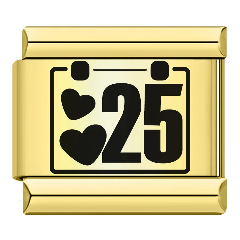 Charm Italiano Plano - Colección Días y Fechas (Calendario Completo 1-31)