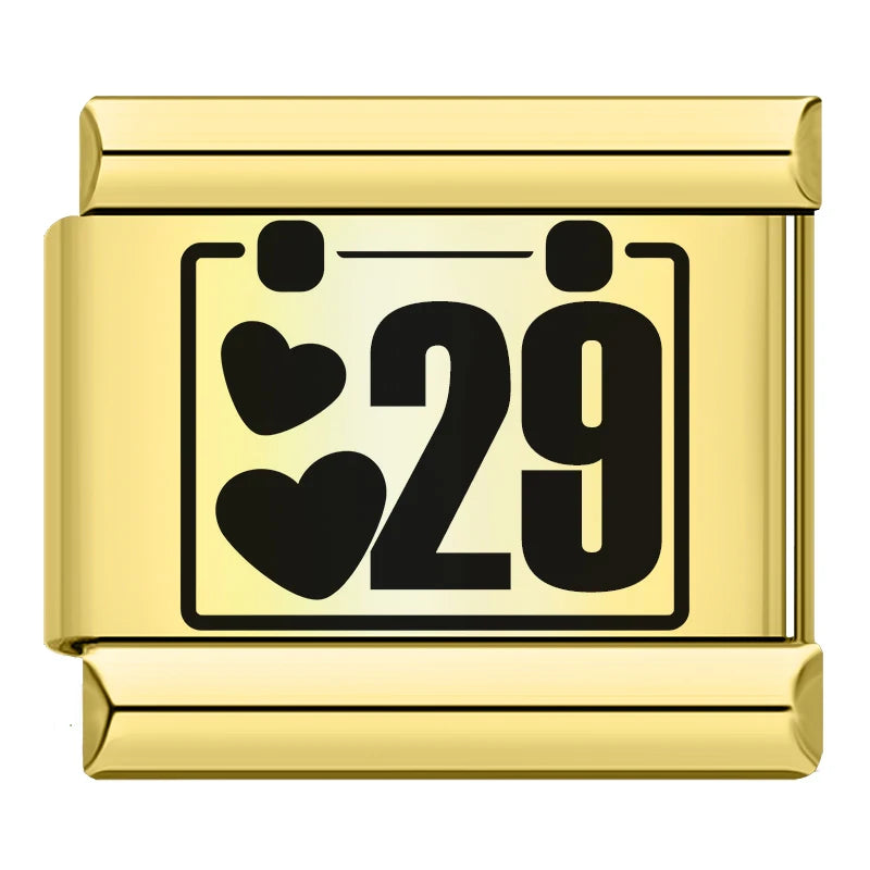 Charm Italiano Plano - Colección Días y Fechas (Calendario Completo 1-31)