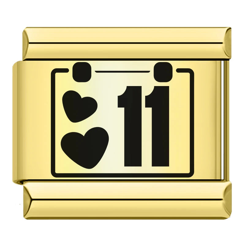 Charm Italiano Plano - Colección Días y Fechas (Calendario Completo 1-31)