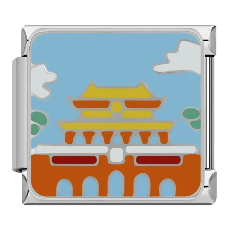 Charm Italiano Plano - Colección Vuelta al Mundo (Monumentos y Capitales)