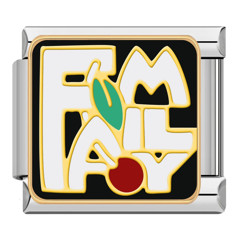 Charm Italiano Plano - Colección Valores y Símbolos (Familia, Fe, Amor)