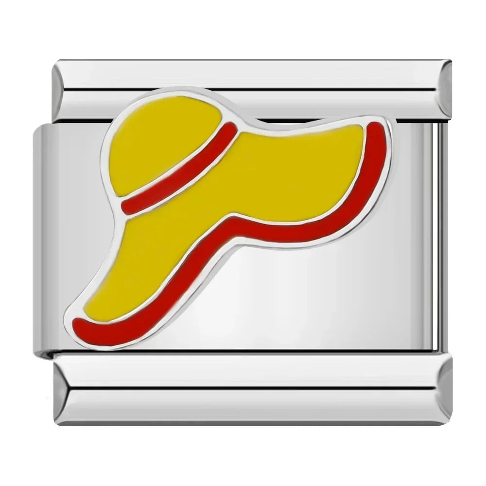 Charm Italiano Plano - Colección Primavera y Elegancia (Sombreros, Flores, Libélula)