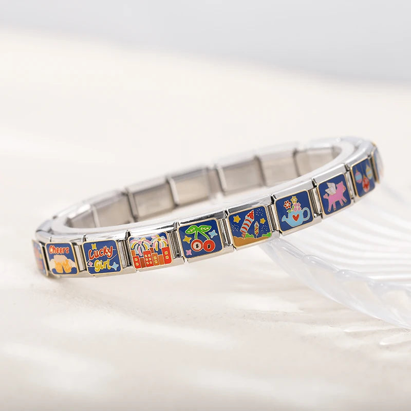 Charm Italiano Plano - Colección Celebración y Fortuna (Año Nuevo, Gato de la Suerte)