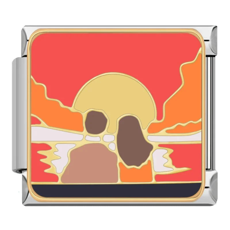 Charm Italiano Plano - Colección Historias de Amor (Parejas, Cupido, Atardecer)