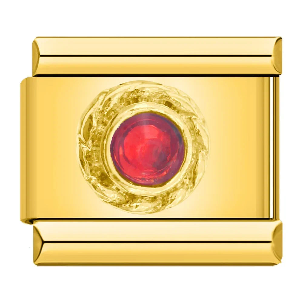 Charm Italiano Plano - Colección Joya Vintage (Piedras Preciosas y Oro)