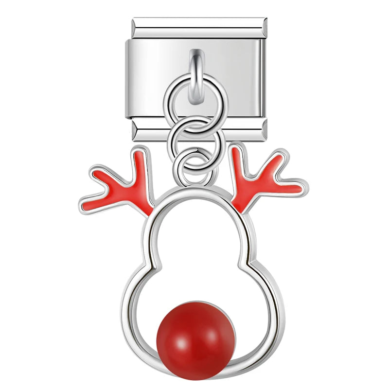 Charm Italiano Colgante - Colección Iconos Navideños (Reno, Muñeco, Árbol)