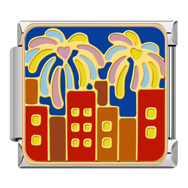 Charm Italiano Plano - Colección Celebración y Fortuna (Año Nuevo, Gato de la Suerte)