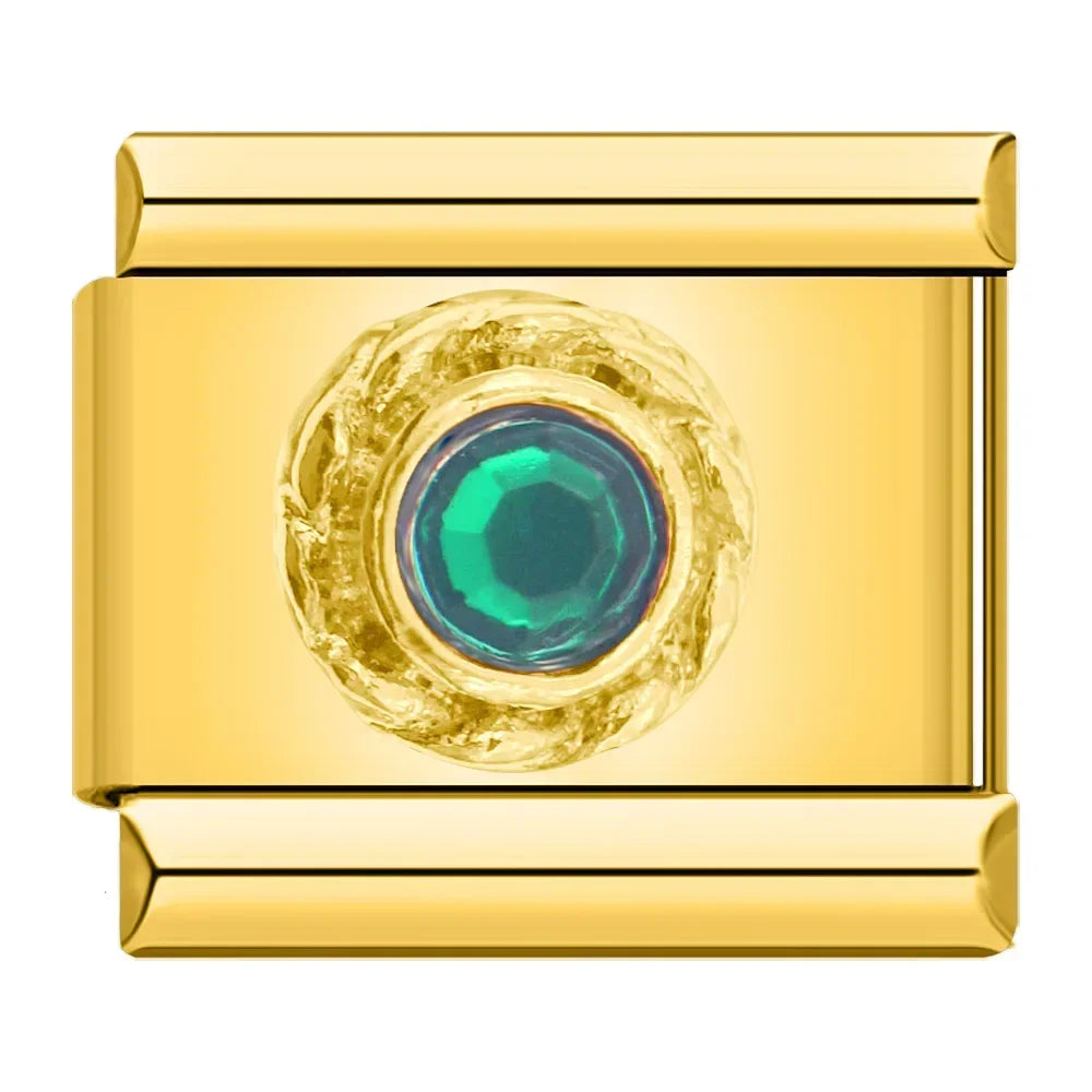 Charm Italiano Plano - Colección Joya Vintage (Piedras Preciosas y Oro)