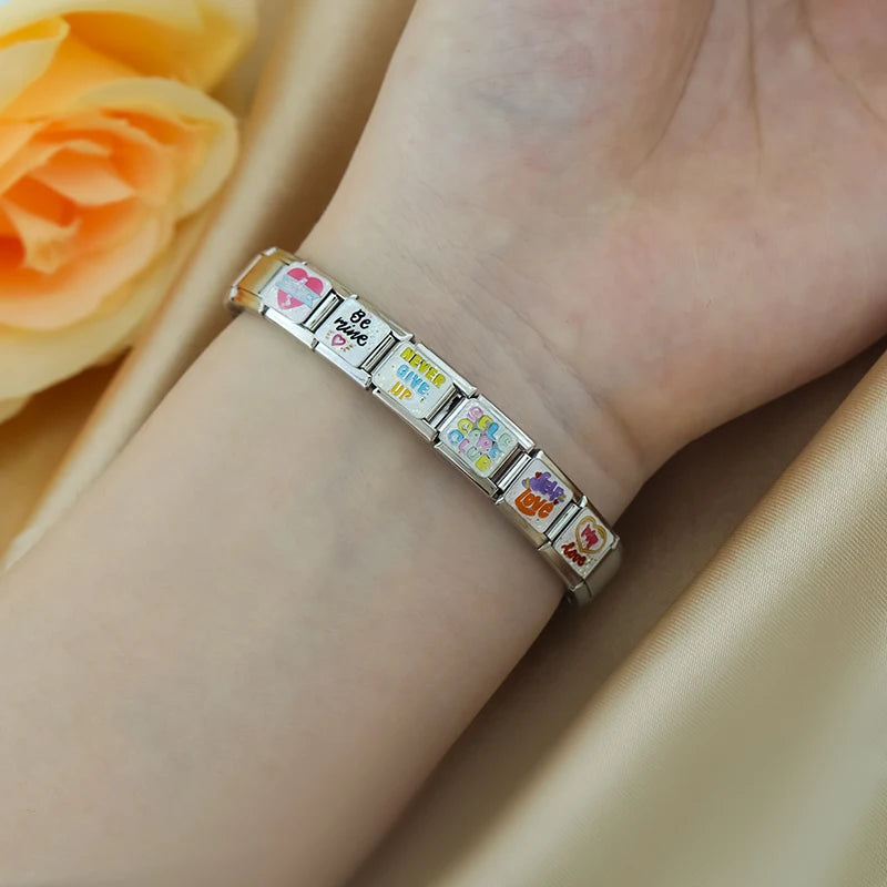 Charm Italiano Plano - Colección Good Vibes & Glitter (Mensajes Positivos)