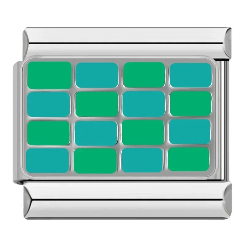 Charm Italiano Plano - Colección Gráfica y Celebración (Patrón Ajedrezado)