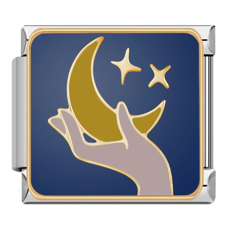 Charm Italiano Plano - Colección Noche Estrellada y Sueños (Arte Celeste)