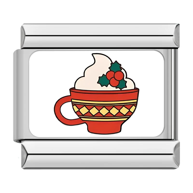 Charm Italiano Plano - Colección Navidad "Cute" (Muñecos de Nieve, Reno y Regalos)