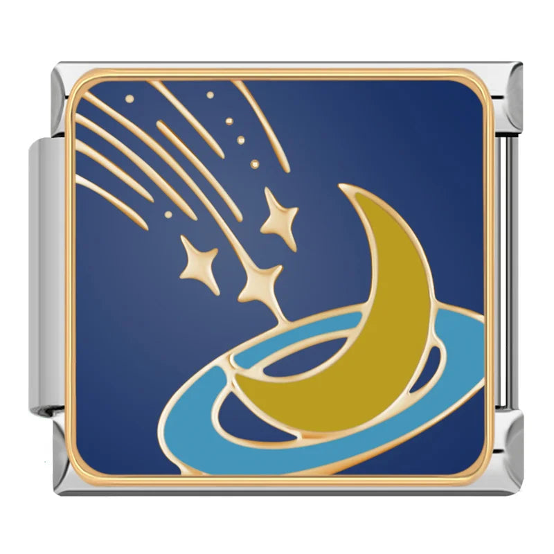 Charm Italiano Plano - Colección Noche Estrellada y Sueños (Arte Celeste)