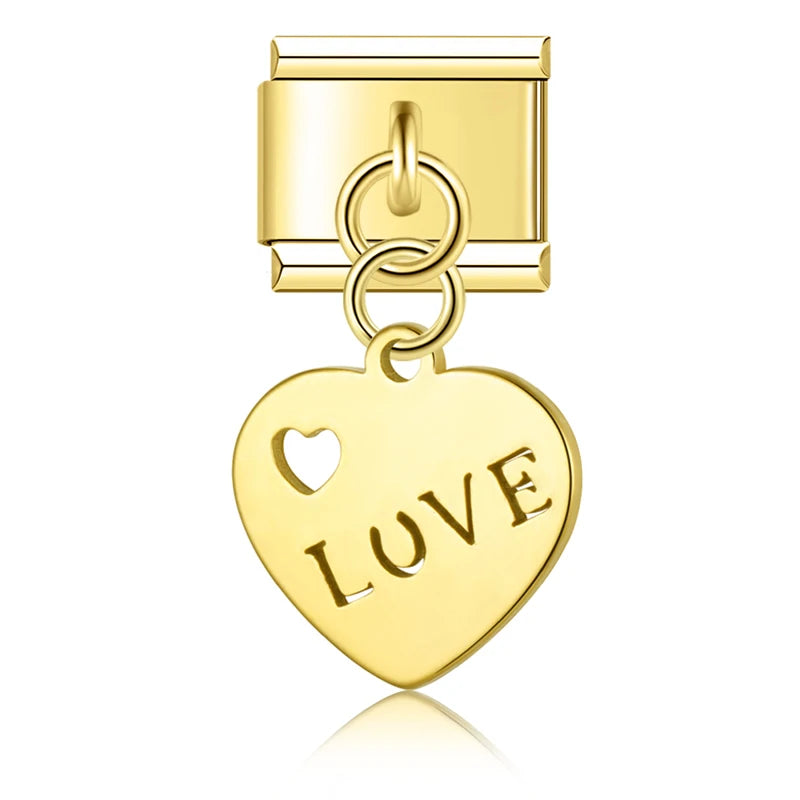 Charm Italiano Colgante - Símbolos Místicos y Celestiales (Luna, Estrella, Ala)