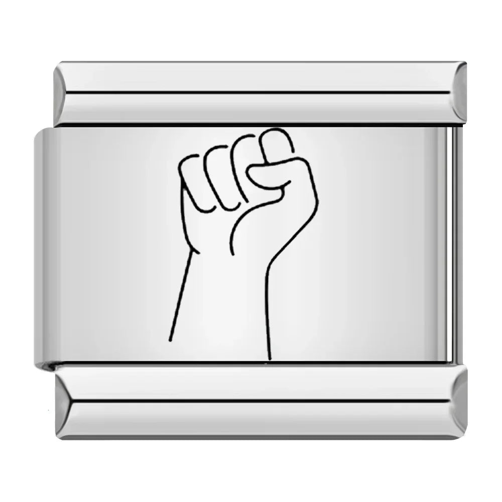 Charm Italiano Plano - Colección Gestos y Símbolos (Manos, Promesas y Suerte)