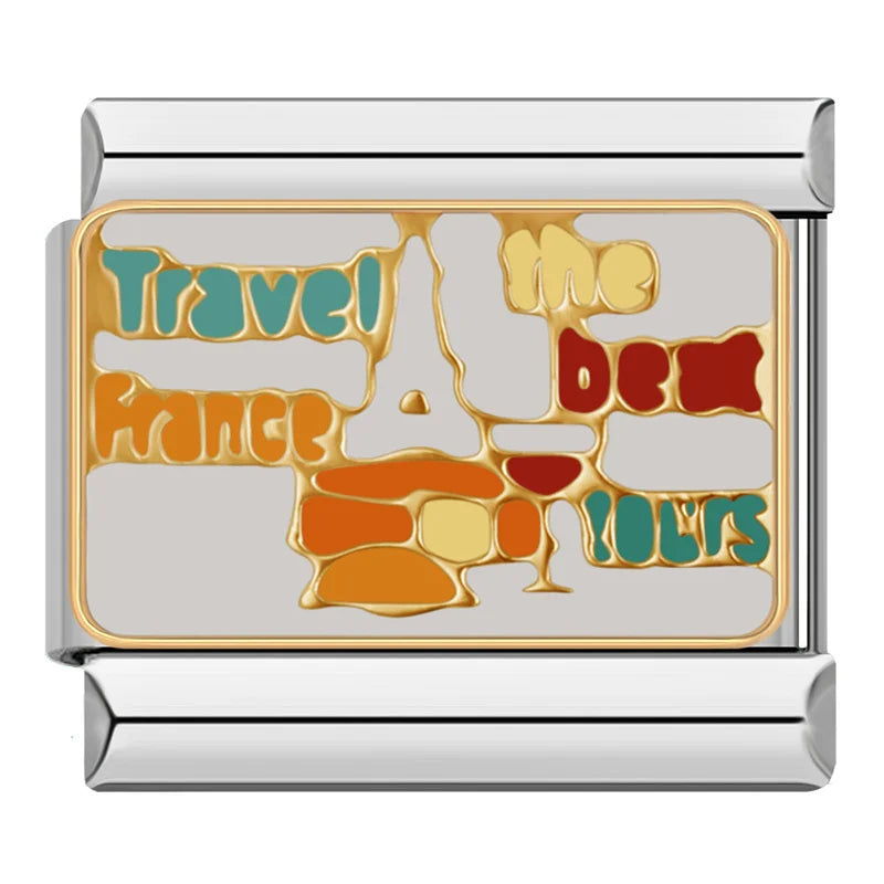 Charm Italiano Plano - Colección Vuelta al Mundo (Viajes y Souvenirs)