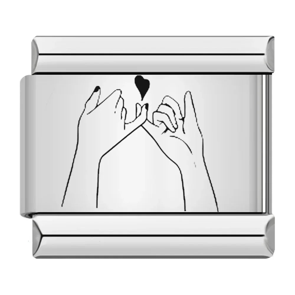 Charm Italiano Plano - Colección Gestos y Símbolos (Manos, Promesas y Suerte)