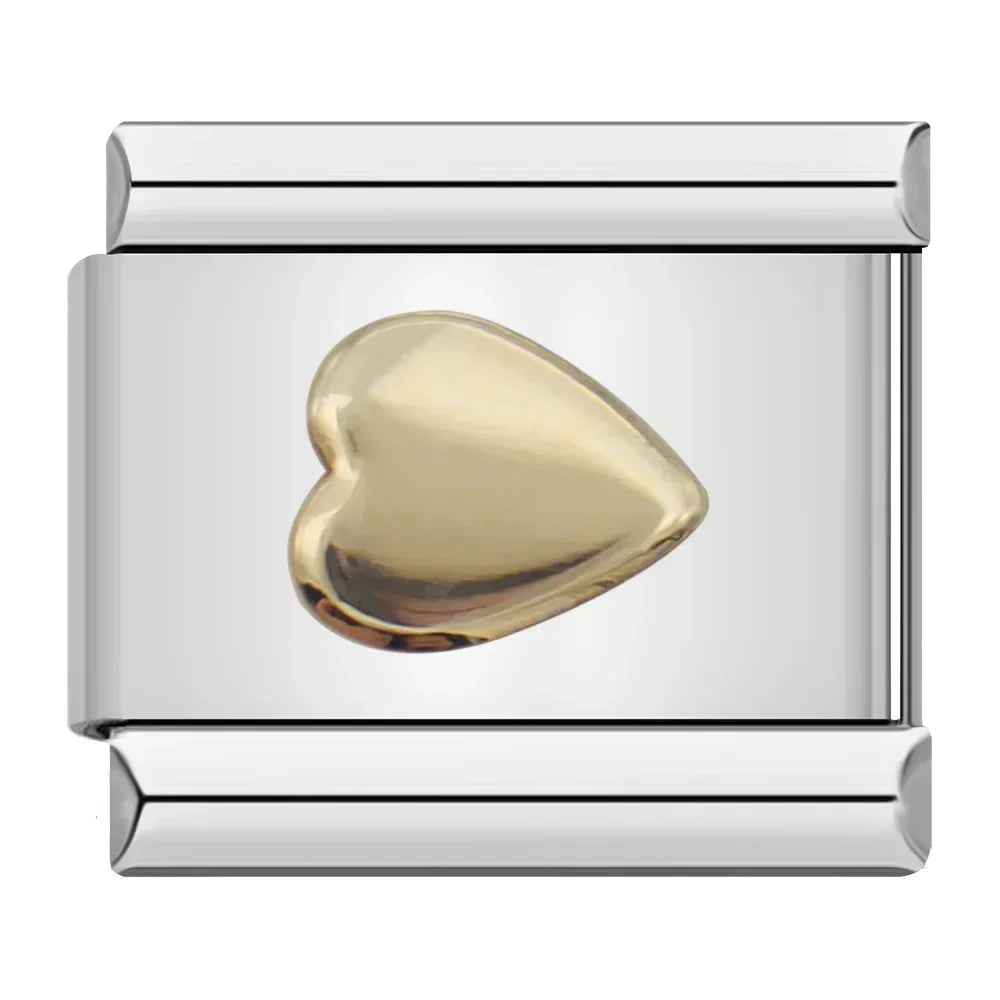 Charm Italiano Plano - Iniciales Negras en Relieve (Letras y Símbolos)