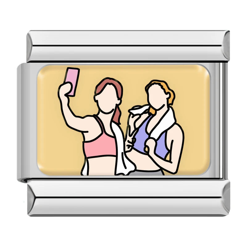 Charm Italiano Plano - Colección Hermandad y Amistad Eterna (Besties, Sisters)