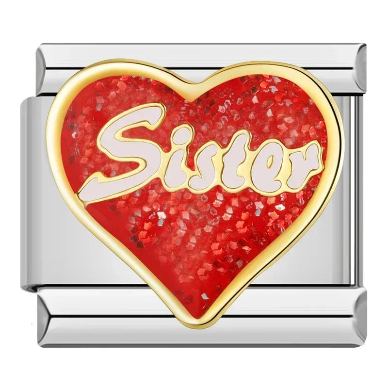 Charm Italiano Plano - Colección Lazos y Títulos Familiares (Mamá, Abuela, Hermana)