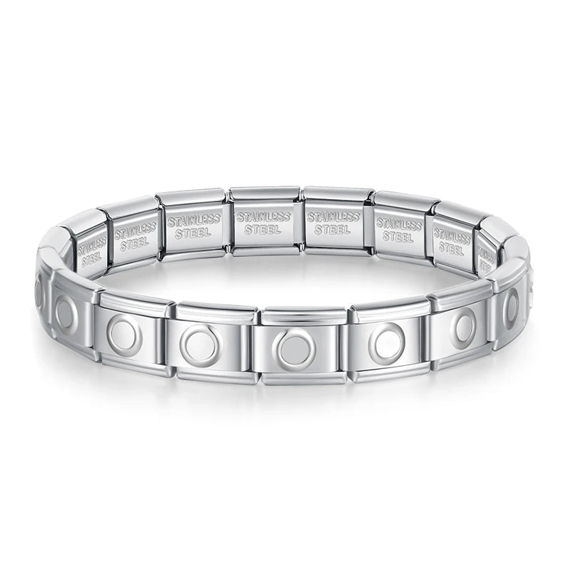 Complete Italian Bracelet - Engraved Silver Edition (Mystical and Geometric Symbols)
